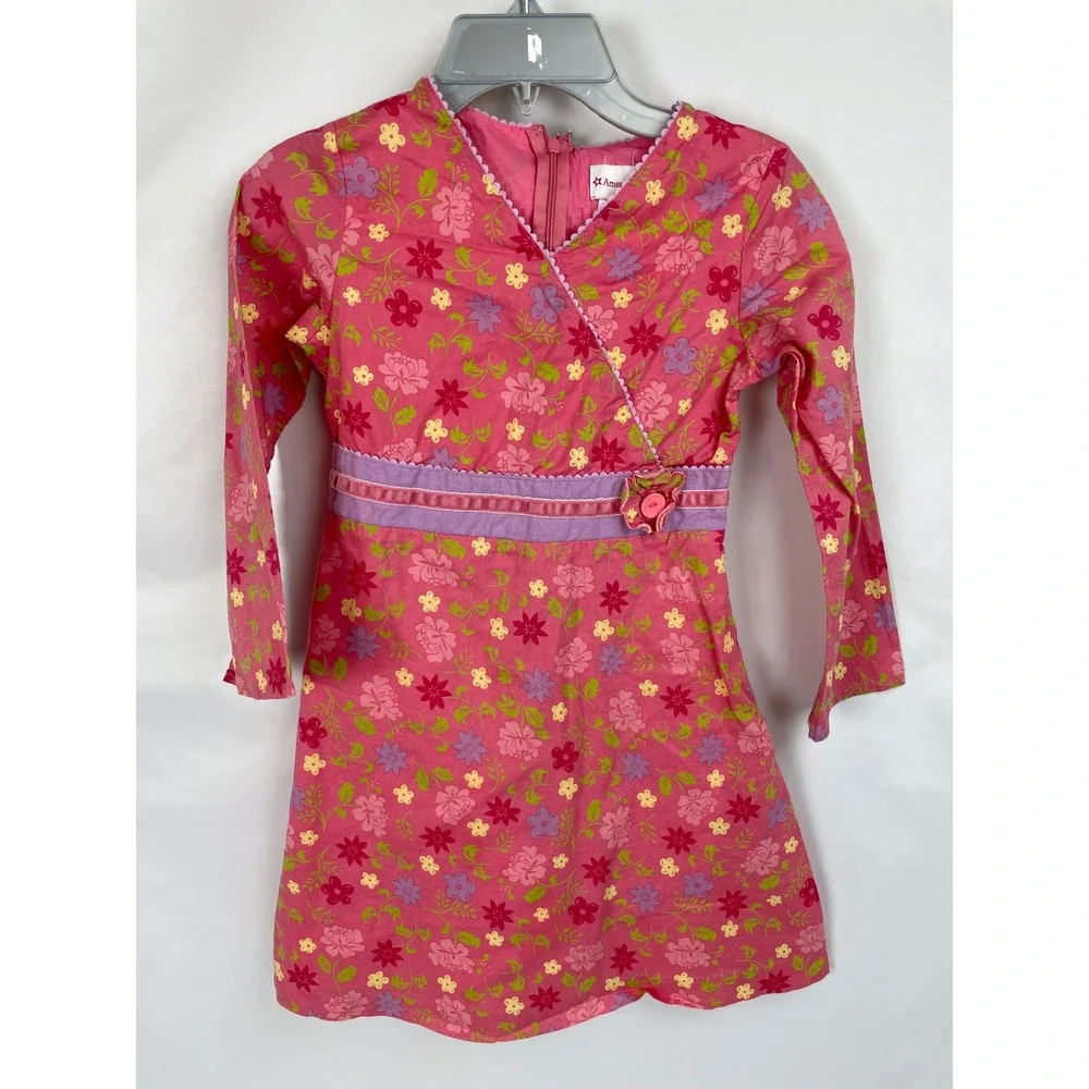 American Girl Dress for Girls Child Sz 8 Meet Chrissa Maxwell Pink Floral